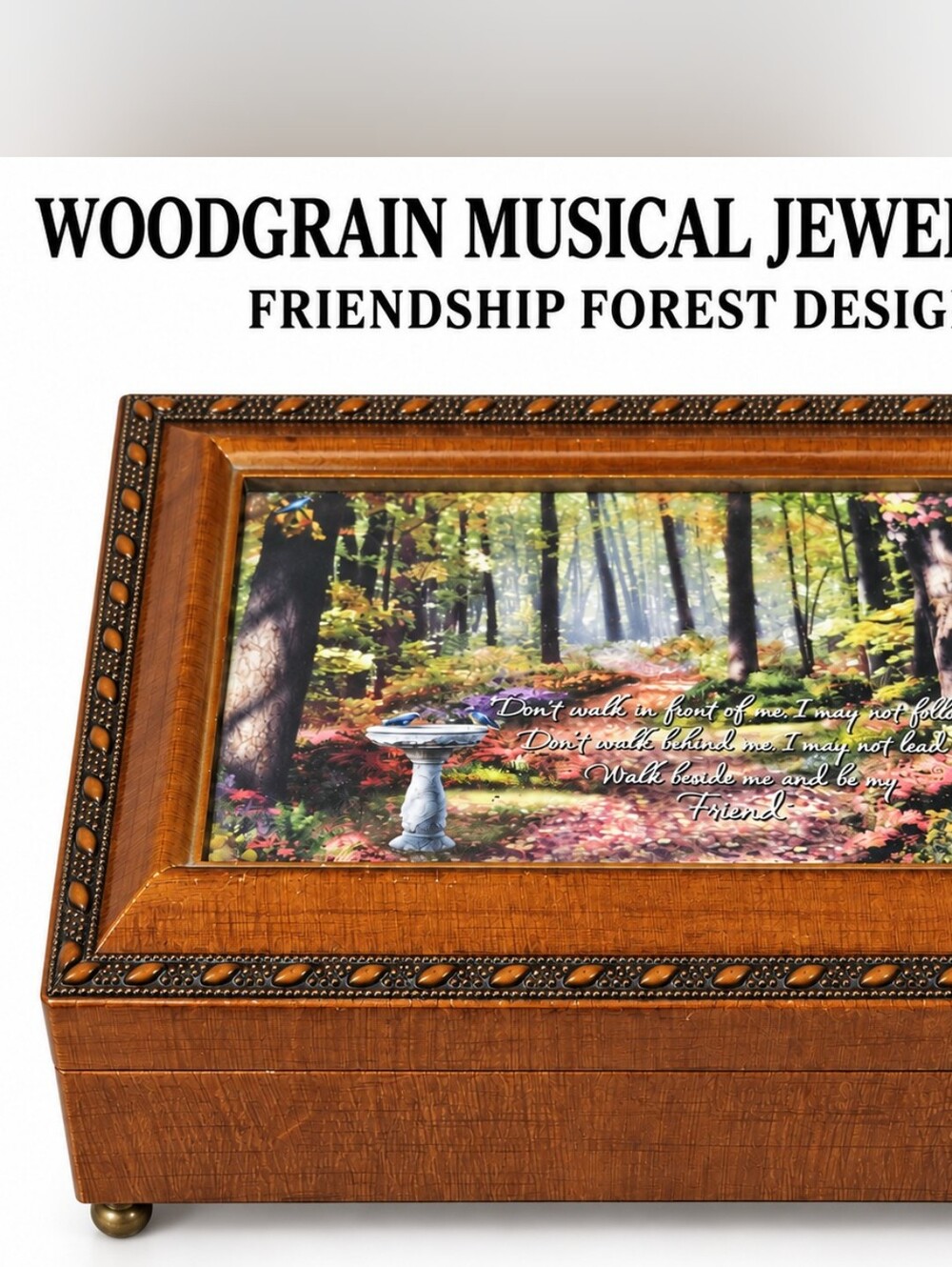 Cottage Garden Toes in the Sand MB962S Woodgrain Musical Jewelry Box